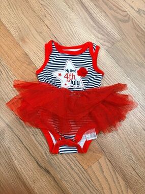 Baby Starters baby girl 4th of July onesie with tutu skirt